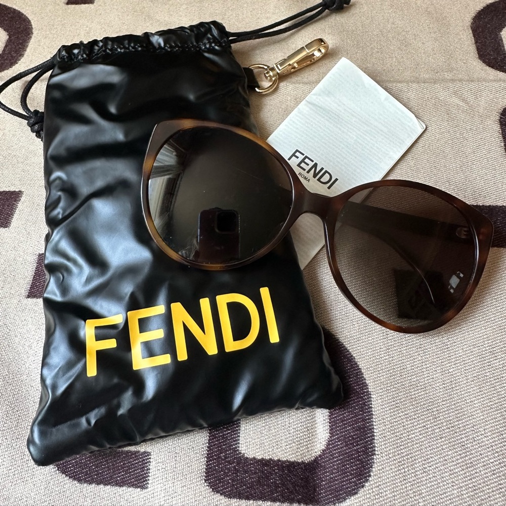 Fendi Round Lens Tort Sunglasses